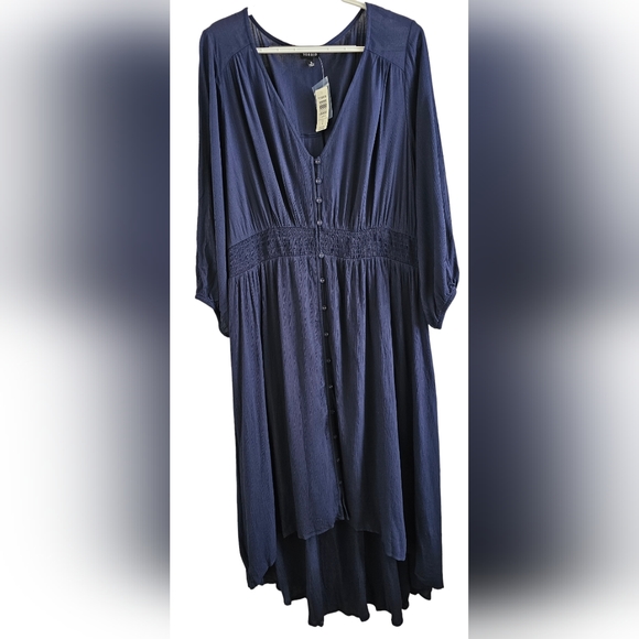 torrid navy blue dress NWT Torrid Navy Blue Lace Upper Maxi Dress Size 18